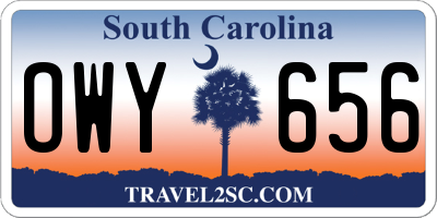 SC license plate OWY656