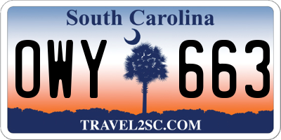 SC license plate OWY663