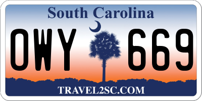 SC license plate OWY669