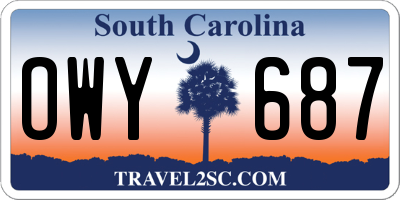 SC license plate OWY687