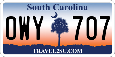 SC license plate OWY707