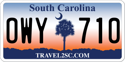 SC license plate OWY710
