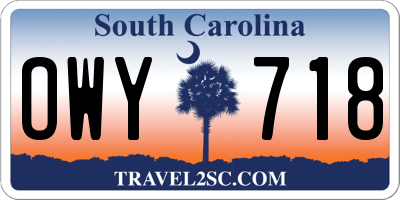 SC license plate OWY718