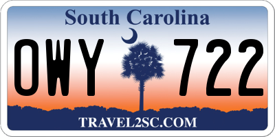SC license plate OWY722