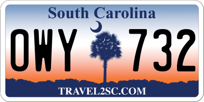 SC license plate OWY732