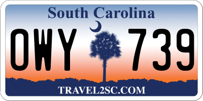 SC license plate OWY739