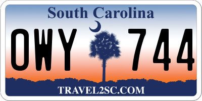 SC license plate OWY744