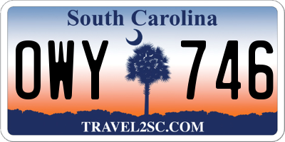 SC license plate OWY746
