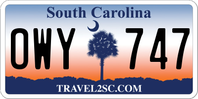SC license plate OWY747