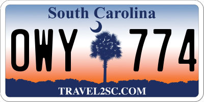 SC license plate OWY774