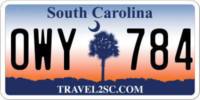 SC license plate OWY784