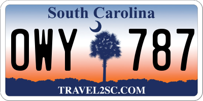 SC license plate OWY787