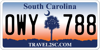 SC license plate OWY788