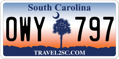 SC license plate OWY797