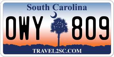 SC license plate OWY809