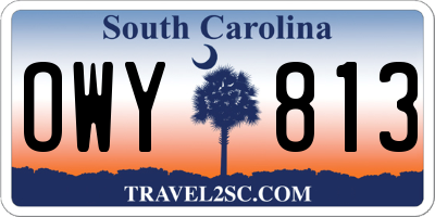 SC license plate OWY813