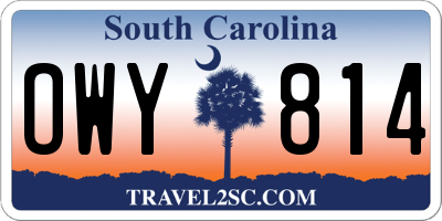 SC license plate OWY814