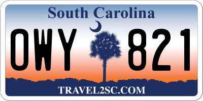 SC license plate OWY821
