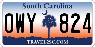 SC license plate OWY824