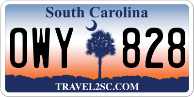 SC license plate OWY828