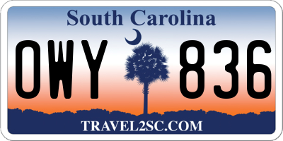 SC license plate OWY836