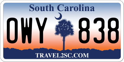 SC license plate OWY838