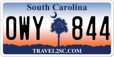 SC license plate OWY844