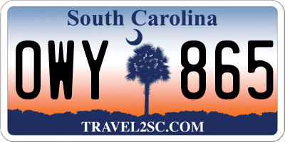 SC license plate OWY865