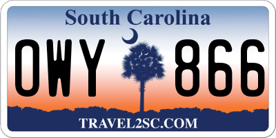 SC license plate OWY866
