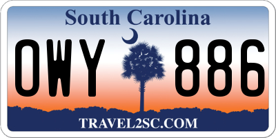 SC license plate OWY886