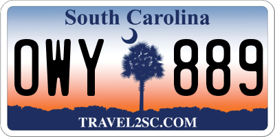 SC license plate OWY889