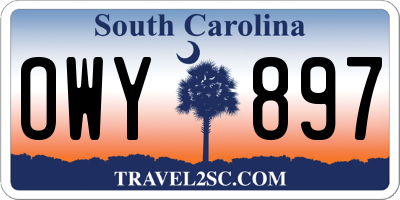 SC license plate OWY897