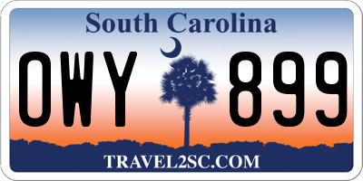 SC license plate OWY899