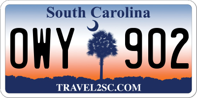 SC license plate OWY902