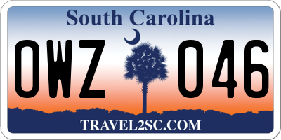 SC license plate OWZ046