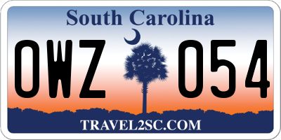SC license plate OWZ054