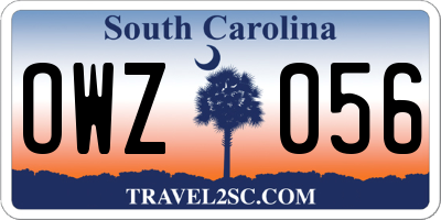 SC license plate OWZ056