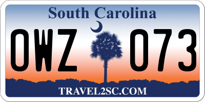 SC license plate OWZ073
