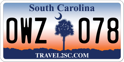SC license plate OWZ078