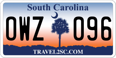 SC license plate OWZ096