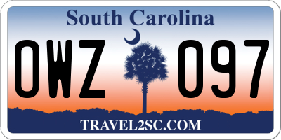 SC license plate OWZ097