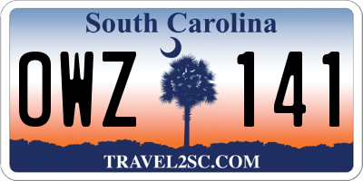 SC license plate OWZ141