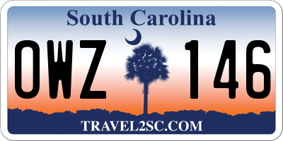 SC license plate OWZ146
