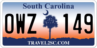 SC license plate OWZ149