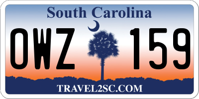 SC license plate OWZ159