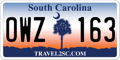 SC license plate OWZ163