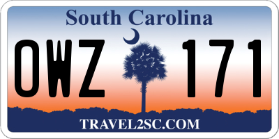 SC license plate OWZ171