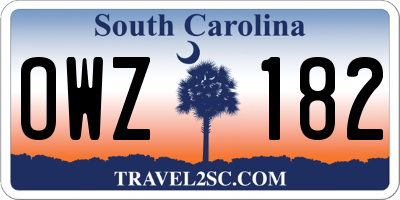 SC license plate OWZ182