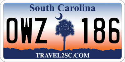 SC license plate OWZ186