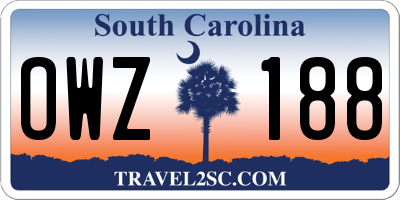 SC license plate OWZ188